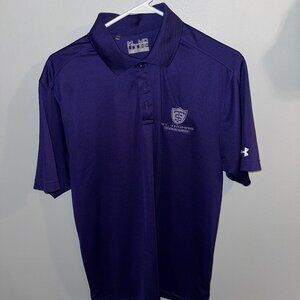 Men's Under Armour St. Thomas Purple Golf Polo - Medium Loose - Heat Gear